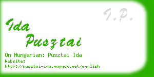 ida pusztai business card